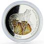 Mongolia 500 togrog Endangered Wildlife Siberian Tigers colored silver coin 1996