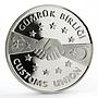 Turkey 750000 lira Custom Union Clasped Hands Planes Road proof silver coin 1996