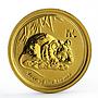 Australia 5 dollars Lunar Calendar series Year of Mouse 1/20 gold coin 2008