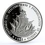 Dominican Republic 1 peso Discovery America Ship Clipper piedfort silver 1988