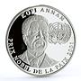 Congo 10 francs Kofi Annan Nobel Peace Prize proof silver coin 2001