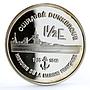 France 1 1/2 euro Cuirasse Dunkerque Ship proof silver coin 2004