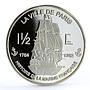 France 1 1/2 euro La Ville de Paris Ship Clipper proof silver coin 2004