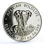 Zambia 5000 kwacha African Wildlife series Elephant silver coin 1999