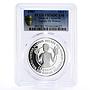 Turks and Caicos Islands 10 crowns Decade for Women PR70 PCGS silver coin 1985