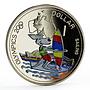 Solomon Islands 1 dollar Sydney Olympic Games Sailing colored CuNi coin 2000