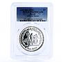 Egypt 5 pounds African Football Championship Players PR69 PCGS silver coin 1986