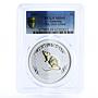 Australia 1 dollar Lunar I Year of Rat MS69 PCGS gilded silver coin 2007