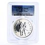 Russia 3 rubles Russian Ballet Dancers Dancing Duet MS68 PCGS silver coin 1993