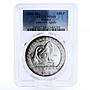 Mexico 100 pesos Guerrero Aguila Eagle Warrior MS68 PCGS silver coin 1992