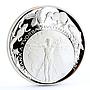 Czech Republic 200 korun Endangered Wildlife The Vitruvian Man silver coin 1994