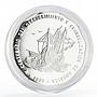 Dominican Republic 1 peso Discovery of America Ship Clipper Landing Ag coin 1989