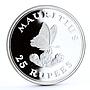 Mauritius 25 rupees Endangered Wildlife Fauna Butterfly proof silver coin 1975