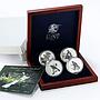 Cook Islands set of 4 coins New Zealand Birds Fauna colored silver coins 2005