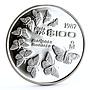 Mexico 100 pesos Monarch Butterflies Fauna proof silver coin 1987