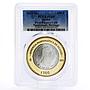 Mexico 100 pesos Numismatic Heritage 1st Empire Coin PL69 PCGS bimetal coin 2013