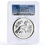 Malaysia 25 ringgit Conservation Hornbill Bird Fauna MS69 PCGS silver coin 1976