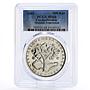 Czechoslovakia 500 korun National Federation Oak Tree MS68 PCGS silver coin 1988