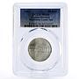 Czechoslovakia 50 korun Marianske lazne Spa Hotel MS66 PCGS silver coin 1991