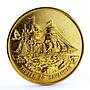 Vietnam 10 dong Boats of World series Savannah Ship gilded CuNi coin 1991