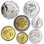 Cocos (Keeling) Islands set of 7 coins Wildlife Fauna Animals NiSteel coins 2004