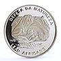 Mozambique 500 meticais Defence of Nature Lion Pride Fauna silver coin 1989