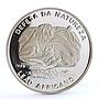 Mozambique 500 meticais Defence of Nature Lion Pride Fauna silver coin 1989