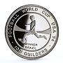 Suriname 100 guilders Football World Cup in USA Winner Brazil CuNi coin 1994