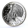 Tokelau 5 tala Sea Conservation Fishermans Ship Boat silver coin 1984