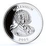 Uganda 1000 shillings Millennium Albert Einstein Science proof silver coin 1999