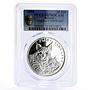 Belarus 20 rubles Endangered Wildlife Lynx and Kitten PR70 PCGS silver coin 2008