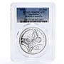 Seychelles 25 rupees Wildlife Fund Milkweed Butterfly PR69 PCGS silver coin 1994