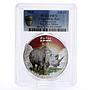 Congo 240 francs African Wildlife series Rhinoceros PR70 PCGS silver coin 2008