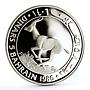 Bahrain 5 dinars World Wildlife Fund series Gazelle silver coin 1986