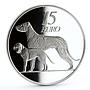 Ireland 15 euro Irish Coinage Symbols Wolfhound Dogs Animals silver coin 2012