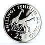 Tanzania 25 shillings Wildlife Conservation Giraffes Fauna silver coin 1974