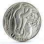 Guatemala 1 quetzal ibero American series IV Man and His Horse silver coin 2000