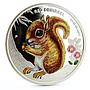 Tuvalu 50 cents Endangered Wildlife Red Squirrel Fauna colored silver coin 2013