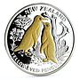 Liberia 10 dollars New Zealand Yellow Eyed Penguin Fauna gilded silver coin 2004