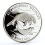 Tuvalu 20 dollars Endangered Wildlife Dudong Manatee Fauna silver coin 1994