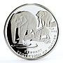 Cambodia 20 riels Conservation Wildlife Elephant Fauna proof silver coin 1993