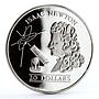 Tuvalu 20 dollars English Mathematician Isaac Newton Science silver coin 1993