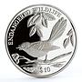 Fiji 10 dollars Endangered Wildlife Streaked Fantail Bird Fauna silver coin 1995