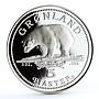 Denmark Greenland 5 piaster Endangered Wildlife Polar Bear silver coin 1987