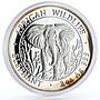 Somalia 2000 shillings African Wildlife Elephant Fauna proof silver coin 2004