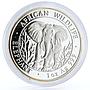 Somalia 1000 shillings African Wildlife Elephant Fauna silver coin 2004
