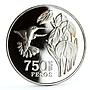 Colombia 750 pesos Endangered Wildlife Colibri Bird Fauna silver coin 1978