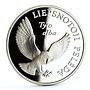 Lithuania 5 litai Conservation Wildlife Barn Owl Bird Fauna silver coin 2002