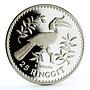 Malaysia 25 ringgit Conservation Hornbill Bird silver coin 1976