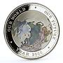 Palau 5 dollars Our World Our Future Dancing Woman colored silver coin 1999